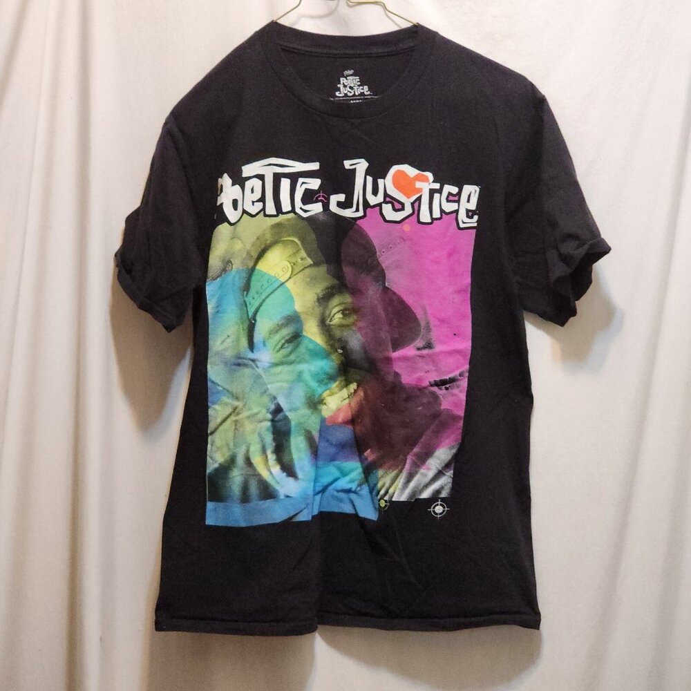 Philcos Tupac Shakur Poetic Justice Black Graphic T-Shirt Mens Medium Tee